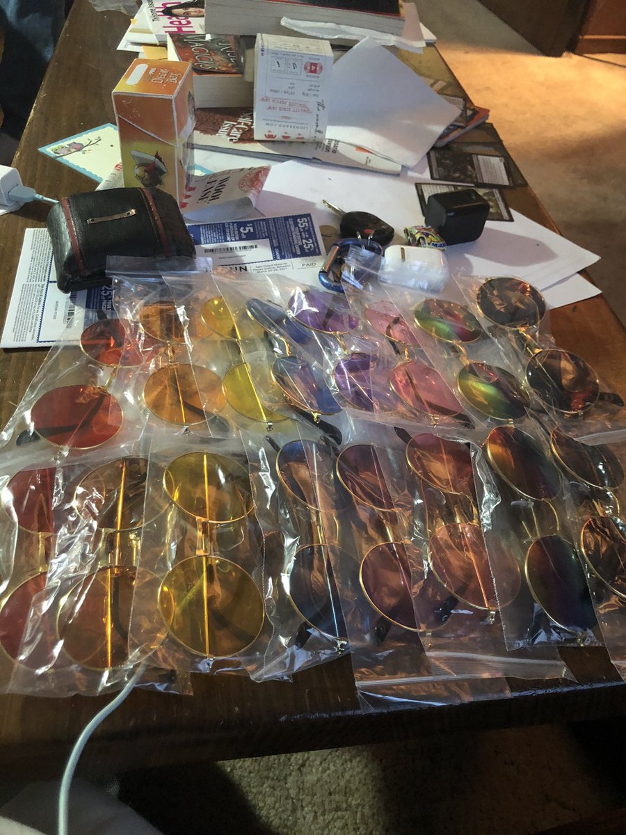 My inaugural tweet is apparently showing I got stickers and glasses for sale