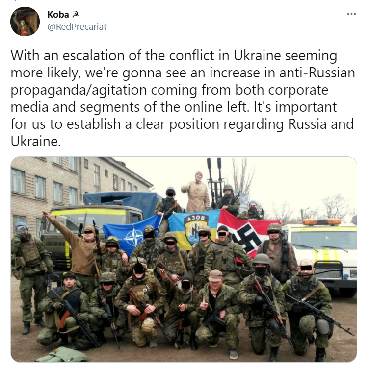 Ok, this is such a perfect tankie thread on Ukraine that it might as well be parody.So let's unpack it, shall we?Let us start with this 2015 photo every tankie uses to prove Ukraine is a fascist hellhole.It shows the Azov battalion (now a regiment) of the National Guard.