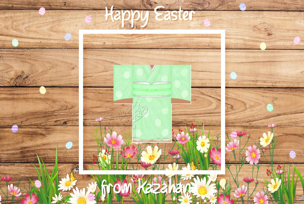 KazahanaRoblox's tweet image. ♡ Easter Kimono ♡

Sleeve:
roblox.com/catalog/660896…
Bottoms:
roblox.com/catalog/660898…

♡

#Roblox #RobloxDev #RBXDev #robloxclothing  #RobloxClothes  #robloxclothingdesigner