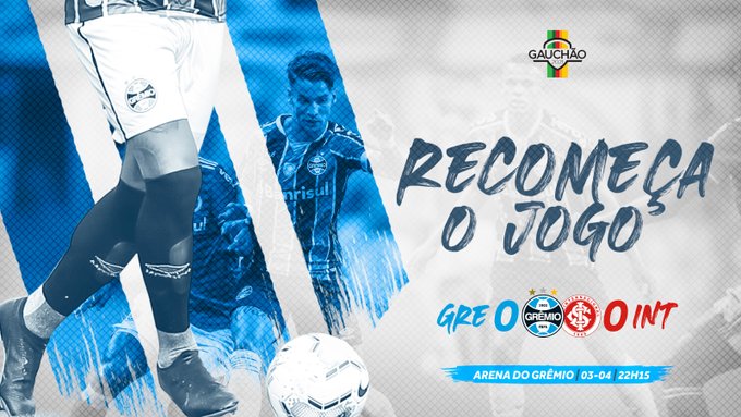 The game resumes! LET'S GO, TRICOLOR!
#Grêmio 0x0 ...