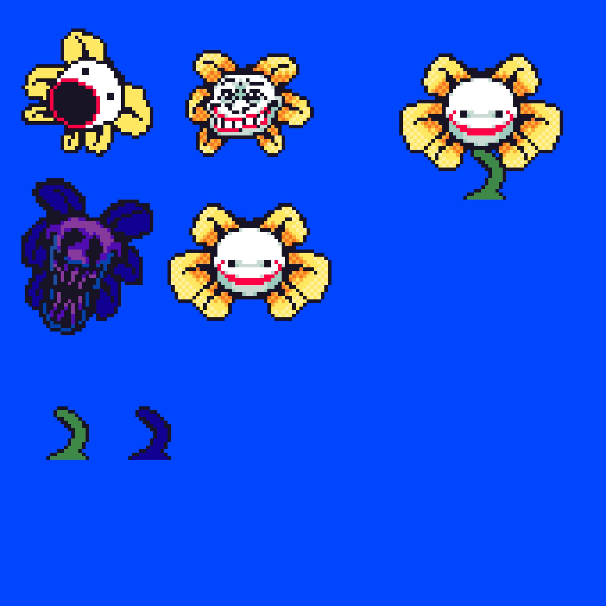 Mog} on X: Tried making my own Flowey sprites! #undertale