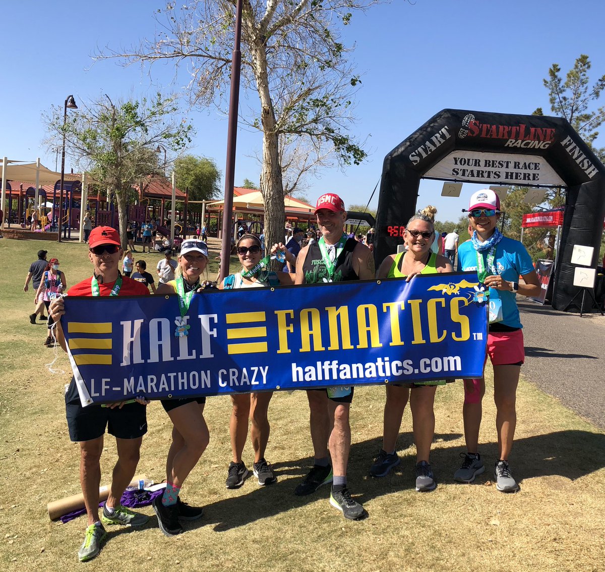 Marce_AZ's tweet photo. 13.1 x 79 β
What a great time this morning running @StartLineRacingβs Hippity Hop half-marathon! 4th place in my AG. So much fun! #RunHappy #HippityHopHalf #RunAZ #HalfMarathon #Arizona #StartlineRacing #ClubSLR #SaturdayVibes https://t.co/95SQFQR2lo