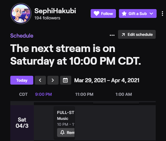 SephiHakubi's tweet photo. As always (until I say otherwise or get kidnapped by ninjas), I'll be streaming #FullStreamSaturday at 10PM CDT tonight!  It's a #HardDance night and I feel like some #Hardstyle.  Join me for the BOM BOM BOM BOM pretty soon pretty please! #Twitch 

https://t.co/BIClnHRJlo https://t.co/nEmkgAfJcU