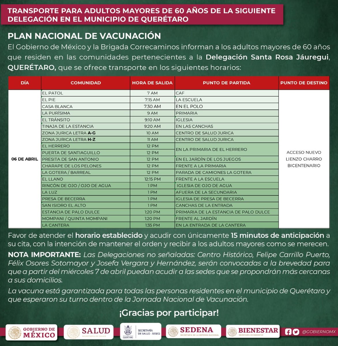 tiemposrj's tweet photo. #SantaRosaJáuregui
La aplicación de la vacuna contra COVID-19 para los adultos mayores de 60 años de la Delegación Santa Rosa Jáuregui será el lunes 5 y el martes 6 de abril en el @BicentenarioQro, informó la @QroBienestar.

Lee más en el enlace 👉 https://t.co/1S4Q6FQ3iS https://t.co/nuroKoYBgw