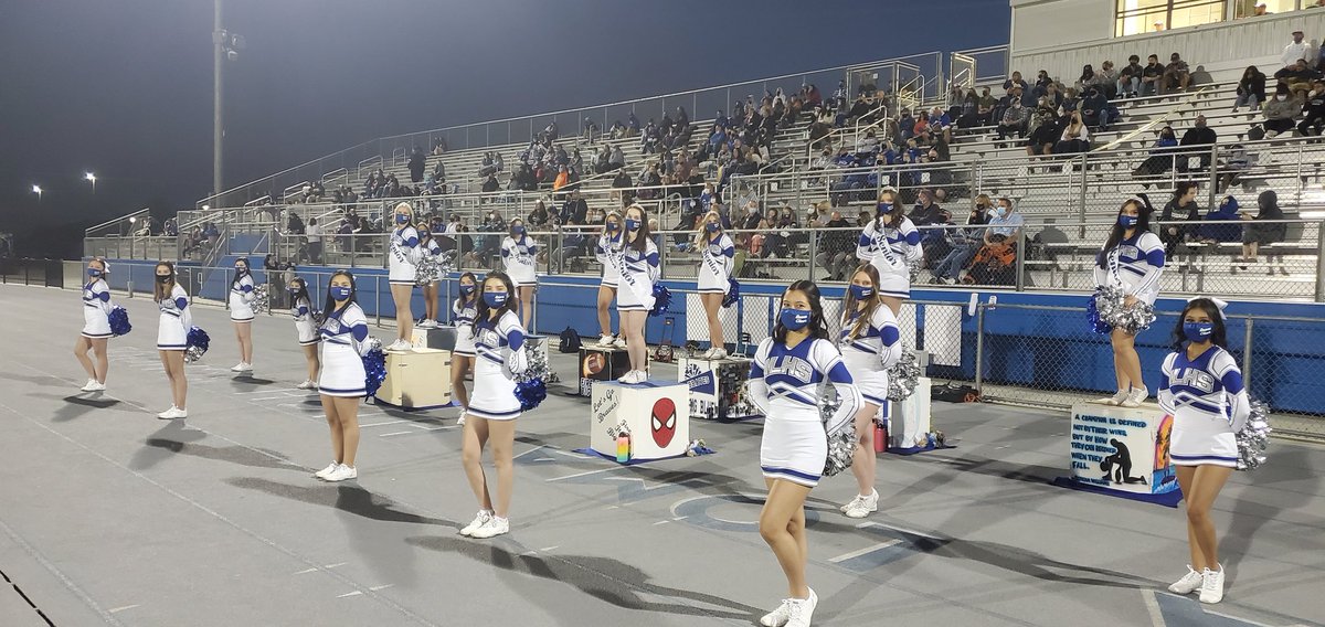 Grateful for these gals! Varsity cheer supporting our team working towards a win. <a href="/AltaLomaHigh/">Principal</a> <a href="/AdamStites1/">Adam Stites, Ed.D.</a> @MrParker_ALHS <a href="/braveskiles/">Elizabeth Skiles</a> <a href="/ALHS_PepSquad/">ALHS Cheer Team</a>