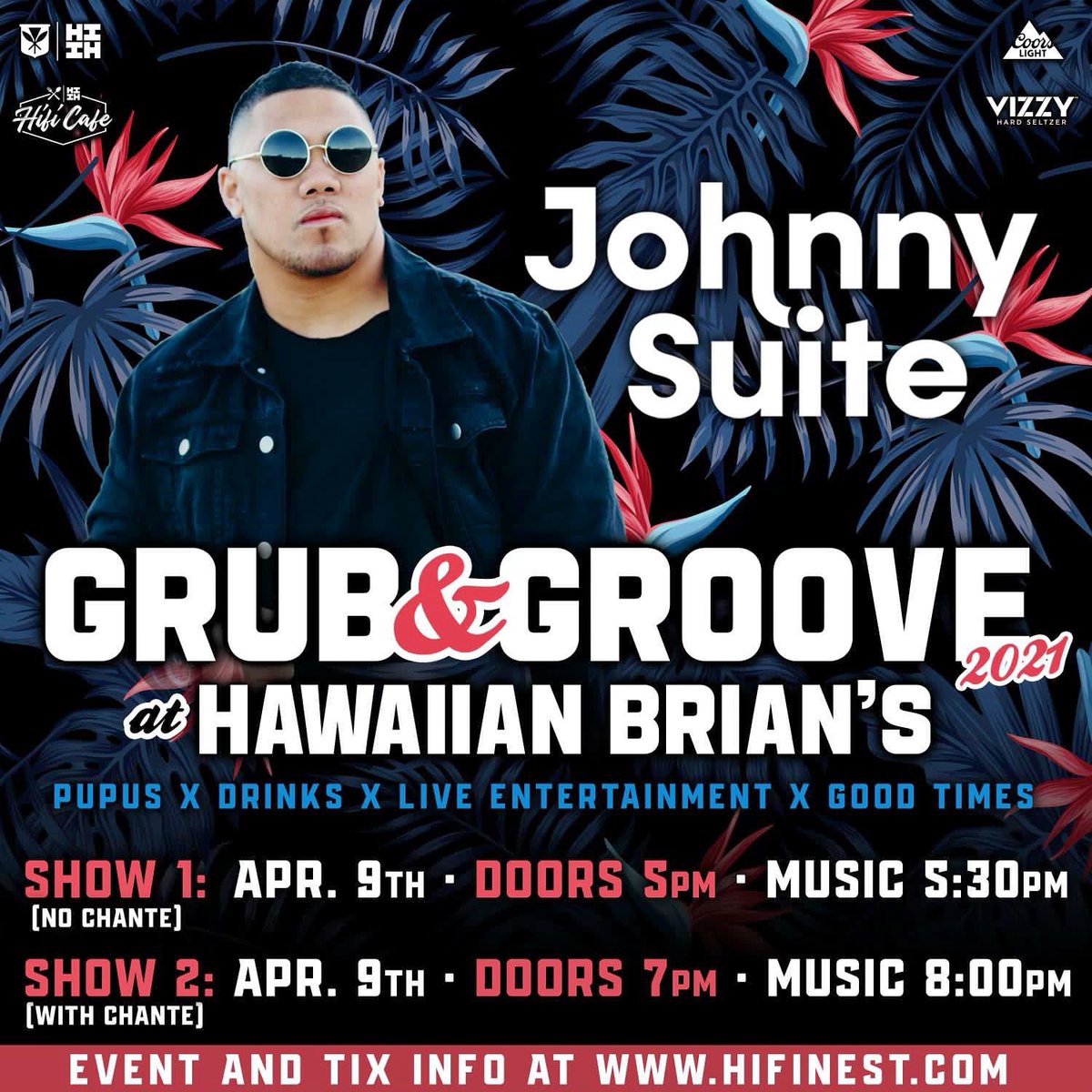 We just about a week out from Grubbin &amp; Groovin! Get your tickets and join ya boy for the early 5:30PM show before it sells out! Tap the link in my bio and let’s rock! It’s goin doooown! #JohnnySuite #Chante #GrubNGroove #HIFinest #HawaiianBrians