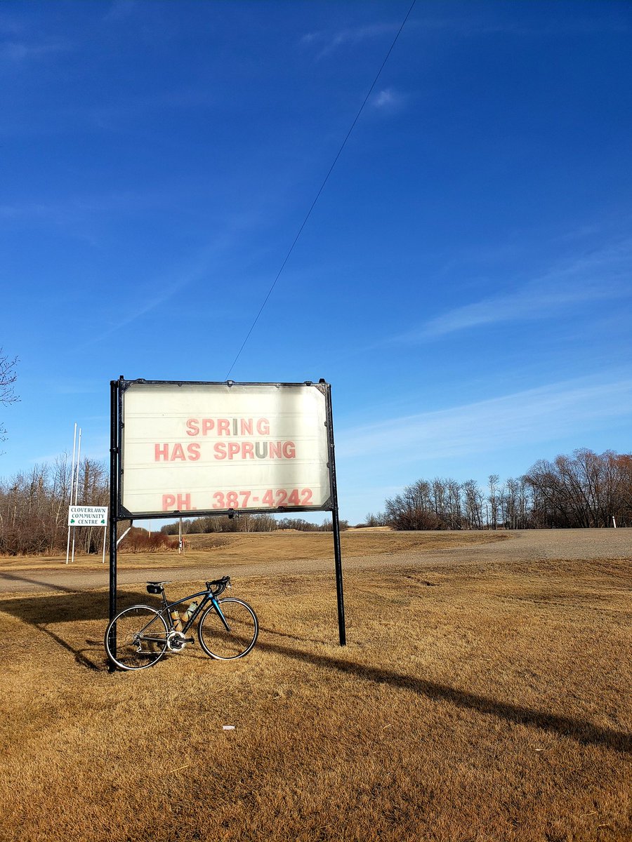 Rural Alberta ride motivation at it's finest! #yegbike #springrides #udderbliss #rideuntilthecowscomehome #oruntilyouridepastsome