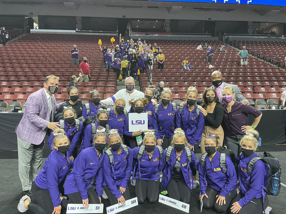 LSUgym's tweet photo. Man, it’s a GREAT day to be a Tiger. 

Thanks for the love from all across the country. 💜💛 https://t.co/jii34X5JDM