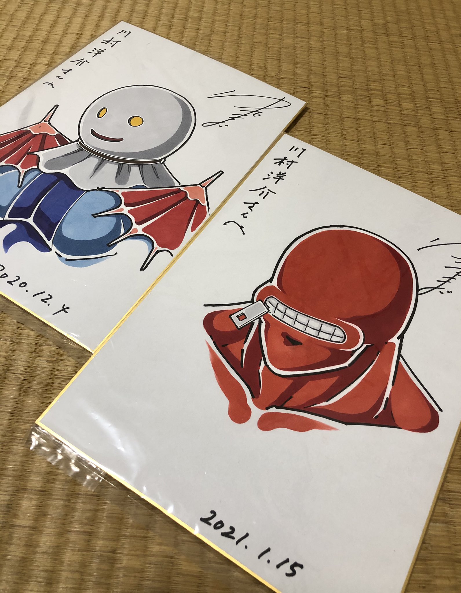 n*u様 キン肉マン 直筆イラストサイン色紙 1987年6月24日　当時物 n*u様 キン肉マン 直筆イラストサイン色紙 1987年6月24日