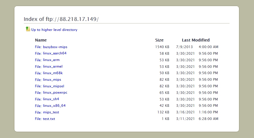 r3dbU7z's tweet image. Bot. One more. One verdict. Brand New? Maybe...

ip: 88.218.17.149

linux_x86_64 -&amp;gt; virustotal.com/gui/file/f930c…

mips_test [no strip] -&amp;gt;
bazaar.abuse.ch/sample/d8b96b2…

Cc @albertzsigovits @malwaremustd1e @0xrb @liuya0904