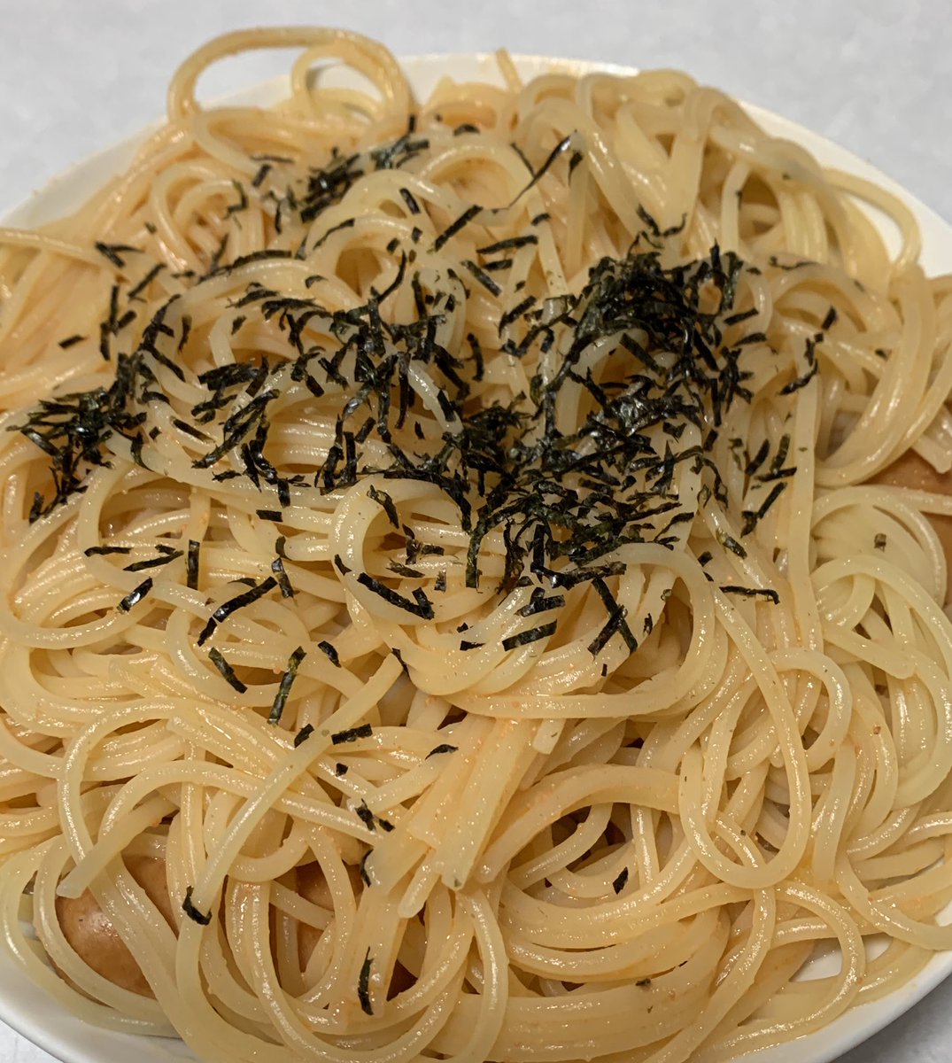 にへへ たらこパスタ作った 鮭茶漬けのイラスト