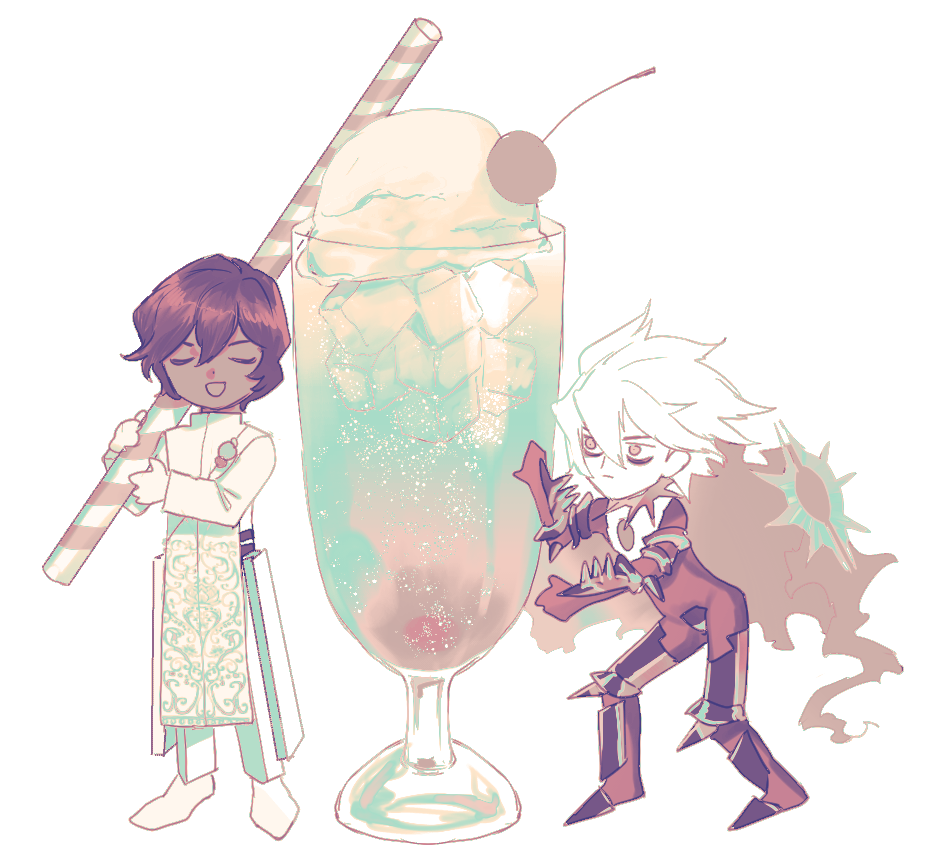 クリームソーダのジュナカルレトロ風 神田川 のイラスト