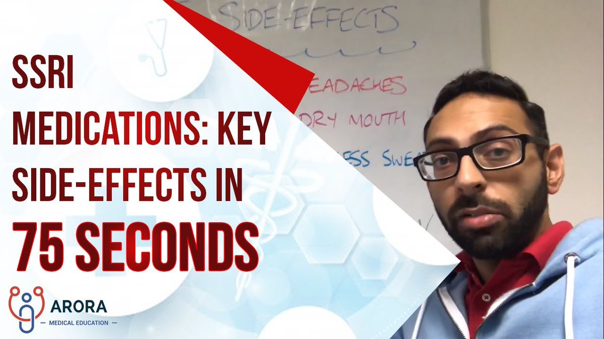 😀 Question or case on SSRI Medications? Key Side-Effects in 75 seconds 👉 ow.ly/kf2u50EftF5

#Meded #FOAMed #FOMed #MedicalEducation #CanPassWillPass #MedTwitter #iWentWithArora