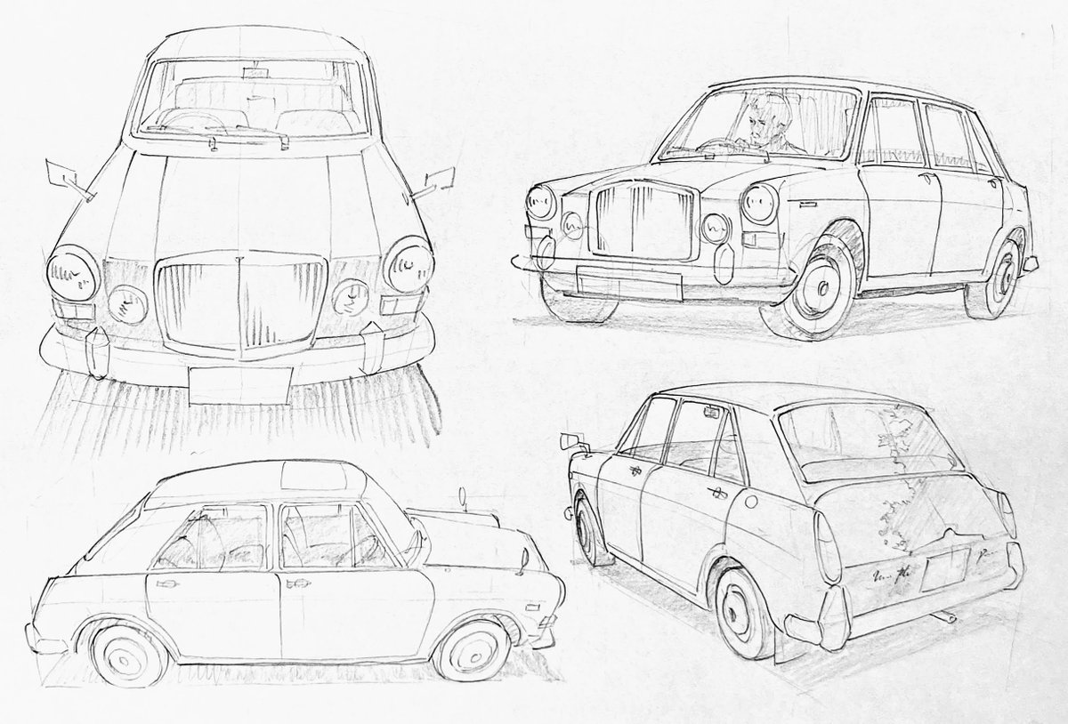old cars croquis 