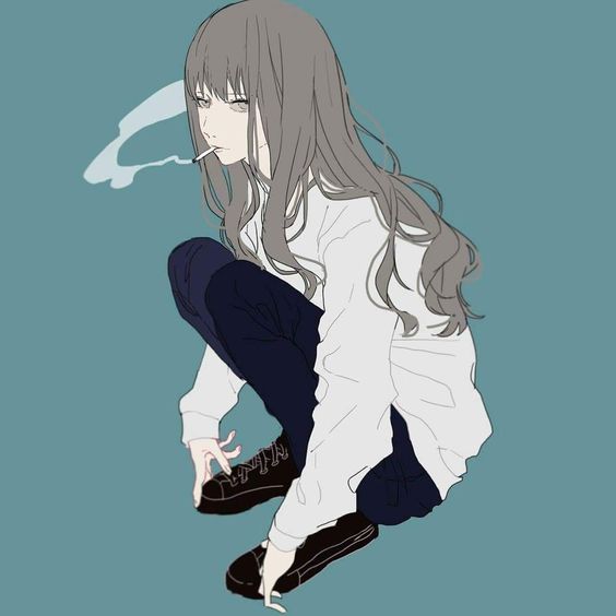 タバコを吸う女の子のtwitterイラスト検索結果