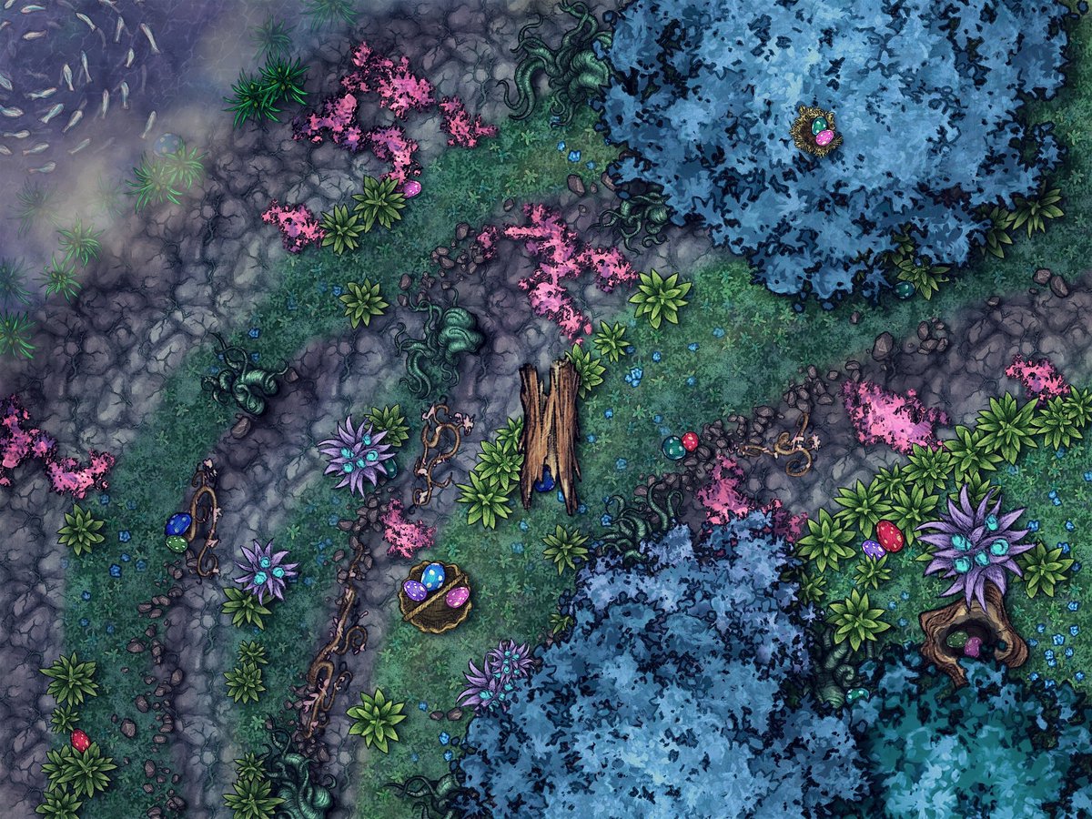 Naava_Aave's tweet photo. Magical forest egghunt!
Can you find all 20 eggs?
#gamingmap #DnD #ttrpg #map #enchanted #forest #feywild #easter #egghunt #inkarnate #magical #dndart https://t.co/pxku2wYaWI