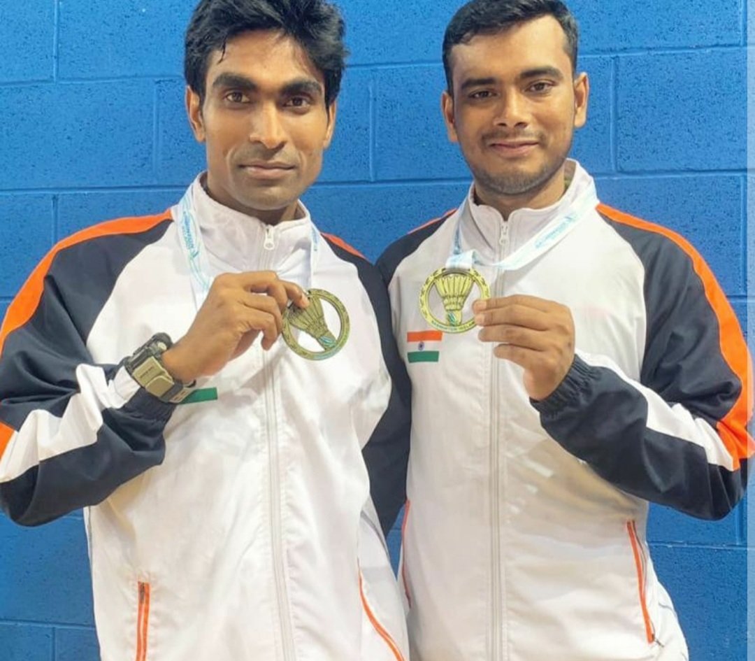 Media_SAI's tweet photo. A perfect finish to the Dubai #ParaBadminton International 2021 with 3๐
in Men's Doubles event.
@PramodBhagat83 & @manojsarkar07 clinched a ๐ฅand @sukant9993 & @niteshnk11 finished with a ๐ฅin SL3-SL4 category.
#PremKumarAle & @abu_hubaida won a ๐ฅin WH1-WH2 category. https://t.co/CM2aNATwvc