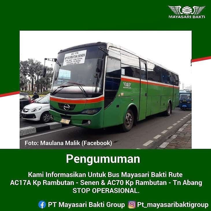 Info Trayek Mayasari Bakti

AC17A Kp Rambutan - Senen
AC70 Kp Rambutan - Tn Abang
STOP OPERASIONAL

Terima Kasih Sudah menggunakan Rute ini
📸 : <a href="/maul_malikk/">maul ぼたん</a>
