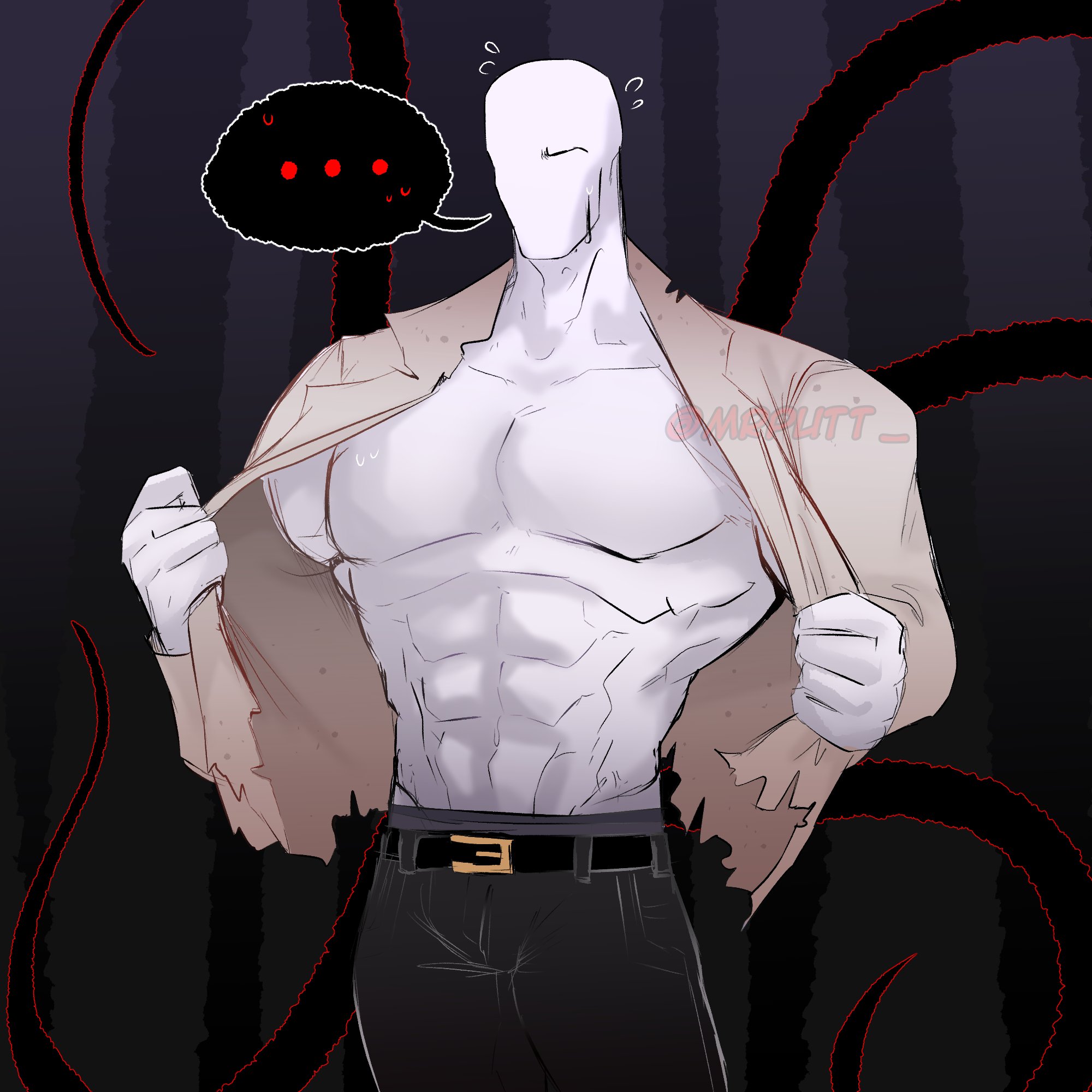 Mrputt Well Slenderman Found His Shirt But Of Course It Was Tumbling Around In The Forest So Now Its Just Torn Up And Dirty Please Go To A Tailor And