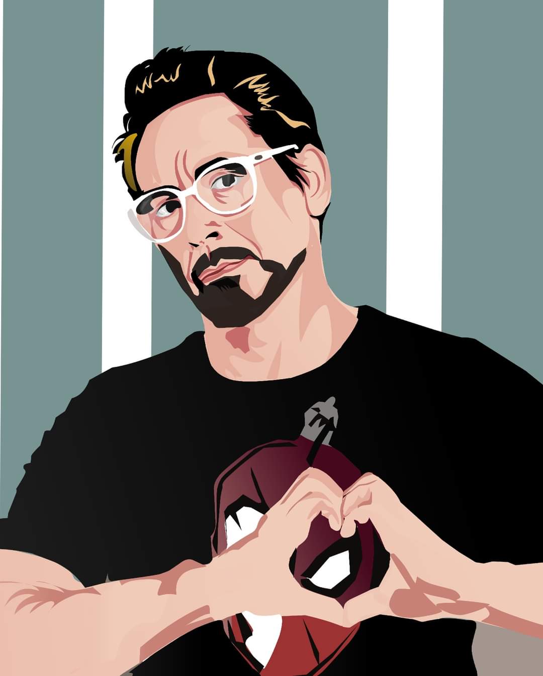 Happy Birthday to Robert Downey Jr. aka Tony Stark the Ironman.  Vector art: Pritika Luitel 