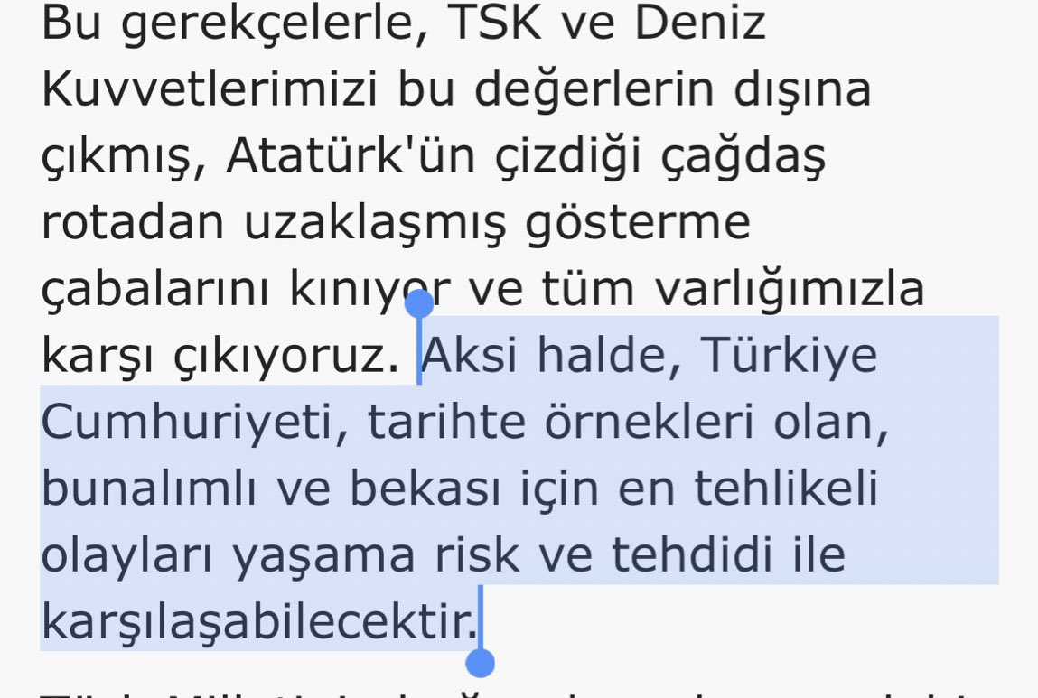 Bu 103 amiral....
Atatürkün partisi olan Chp,
Hdp'nin arka bahçesi olunca neden bildiri yayınlamadı.?

O bildiriyi alır kıvırır ters domaltıp düz g*tünüze sokarlar.#AmirallerimizOnurumuzdur

15 temmuzu unutmadık #HodriMeydan 
#HaddiniziBilin