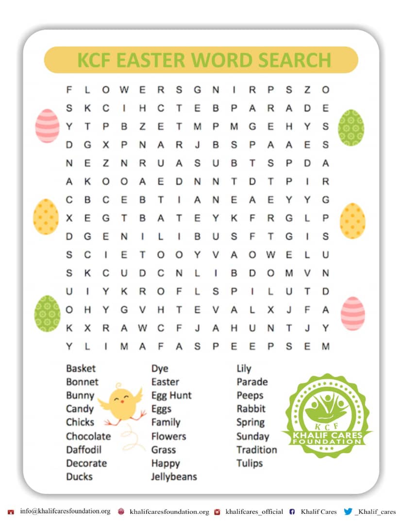 _khalif_cares's tweet photo. #HappyEaster
How many of the words below can you find?

Take a screenshot or save the image, cross all the words you can find and post it as comment.

First entries with the highest number of crossed words would be announced as winners of our prizes.

Game closes by 8pm. https://t.co/jLqftrXZEC