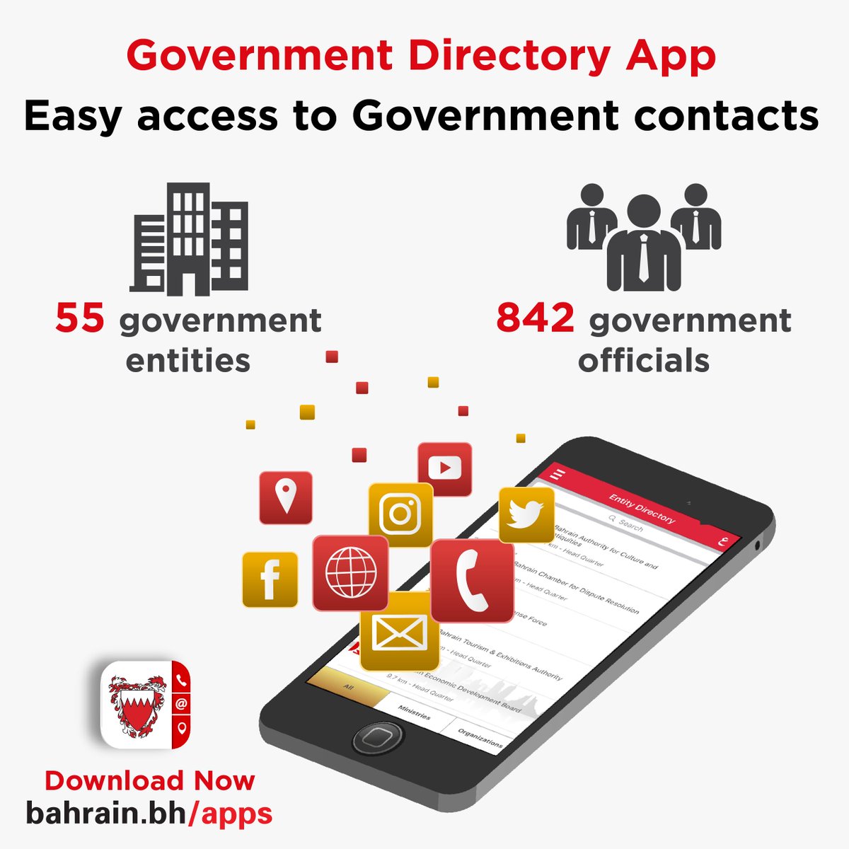 bahrainthisweek's tweet photo. Getting in touch with government officials, even senior ones, is much easier now, thanks to the Government Directory app.
@iGABahrain
https://t.co/krKnRJngRO
#Contacts #Directory #eGov #iGA #Digital_transformatio #eServices #App #Mobile_App #Smart_devices https://t.co/LKgHkQkvCn