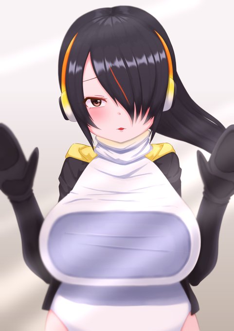 画面に閉じ込められたコウテイペンギン 