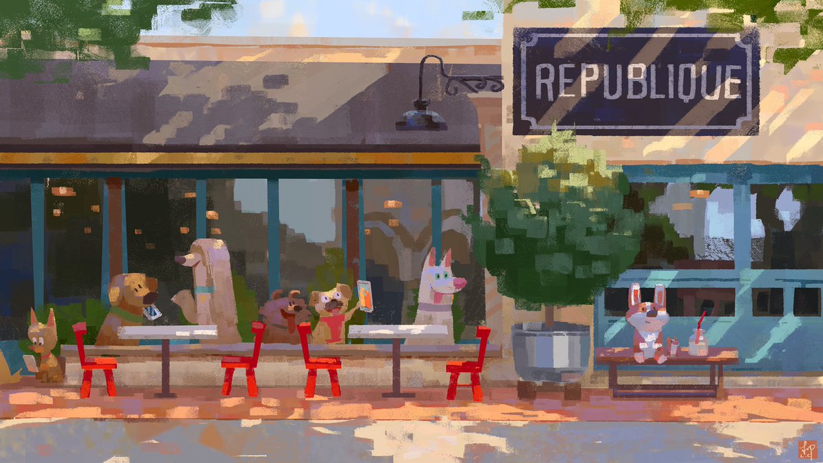 My neighborhood - <a href="/republiqueLA/">République L.A.</a>
—
#PleinAirpril #digitalpainting #LA