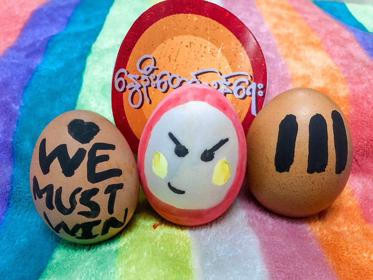 with_nyl's tweet photo. @randallbreanna #burmese #springrevolution   #eggstrike #egggang #easter #towardsfederaldemocracy #whatshappeninginmyanmar #apr4coup @egg_rt_record https://t.co/tJFu0D8pAq