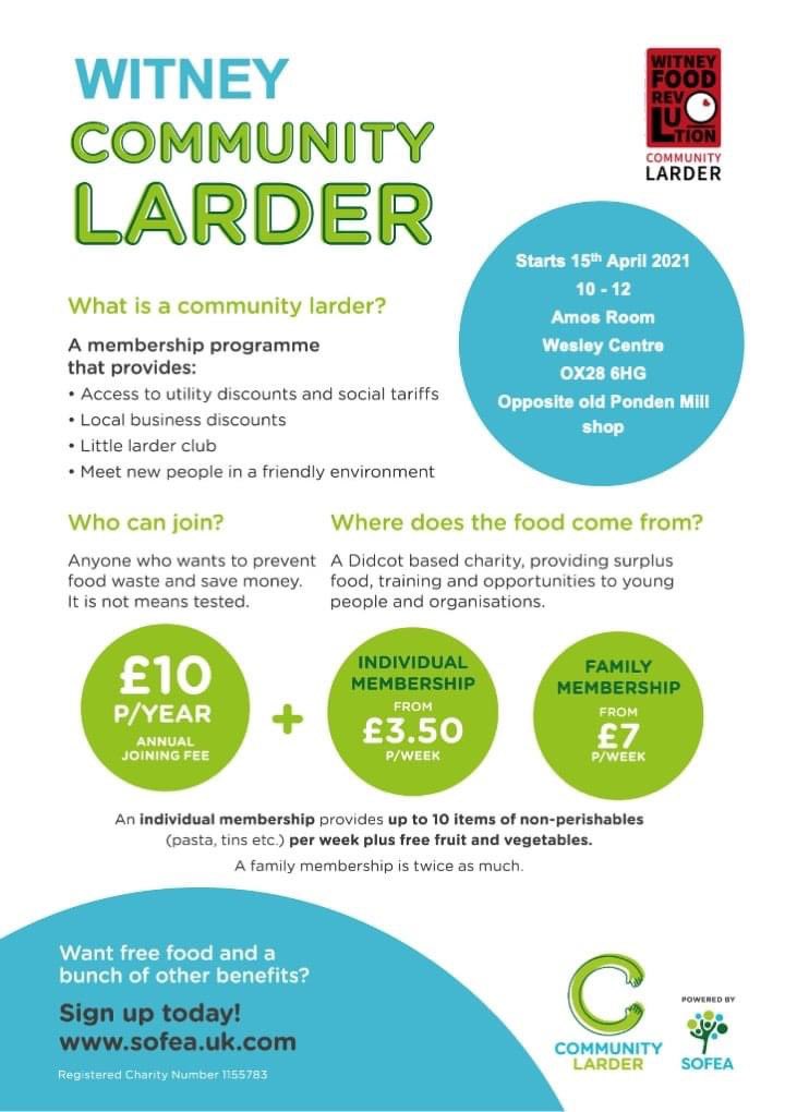 The folks at Fridge HQ have been working very hard behind the scenes to bring a #CommunityLarder to Witney.

We are very excited to continue the #FoodRevolution in reducing food waste and creating more sustainable living within our community.

Stay tuned folks...

#zerowastegoals