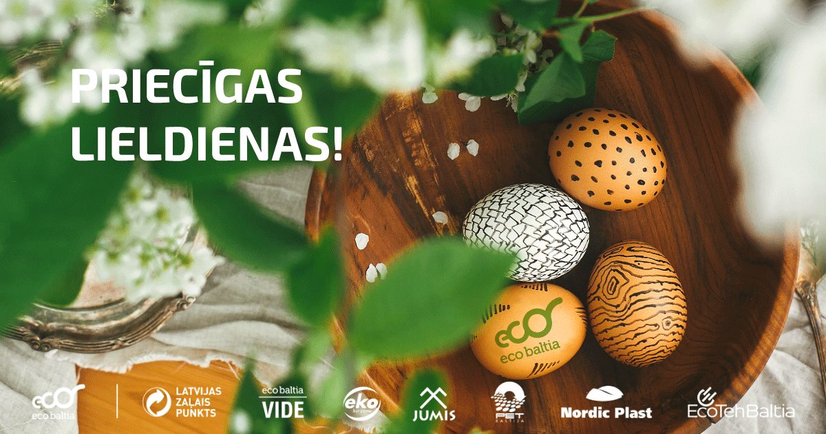 <a href="/EcoBaltiagrupa/">Eco Baltia</a> vēl priecīgas un zaļas Lieldienas!💚Lai saule silda un olas jūsu punčus pilda. Tāpat atgādinām arī svētkos būt modriem un atcerēties par videi draudzīgiem paradumiem. Par zaļiem svētkiem! ♻️