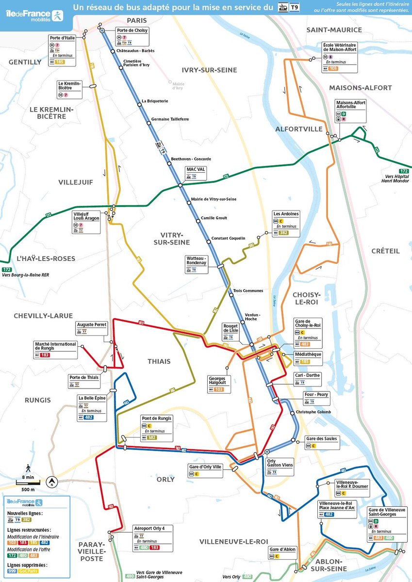 Plusdetrains's tweet image. Ouverture dans une semaine du nouveau tram T9 😋
Il remplace la ligne de bus la plus chargée d’Ile de France, le 183. Et il offrira une alternative au #RERC entre Orly, Choisy le Roi, Vitry, Ivry et Paris lorsque celui-ci est interrompu.
