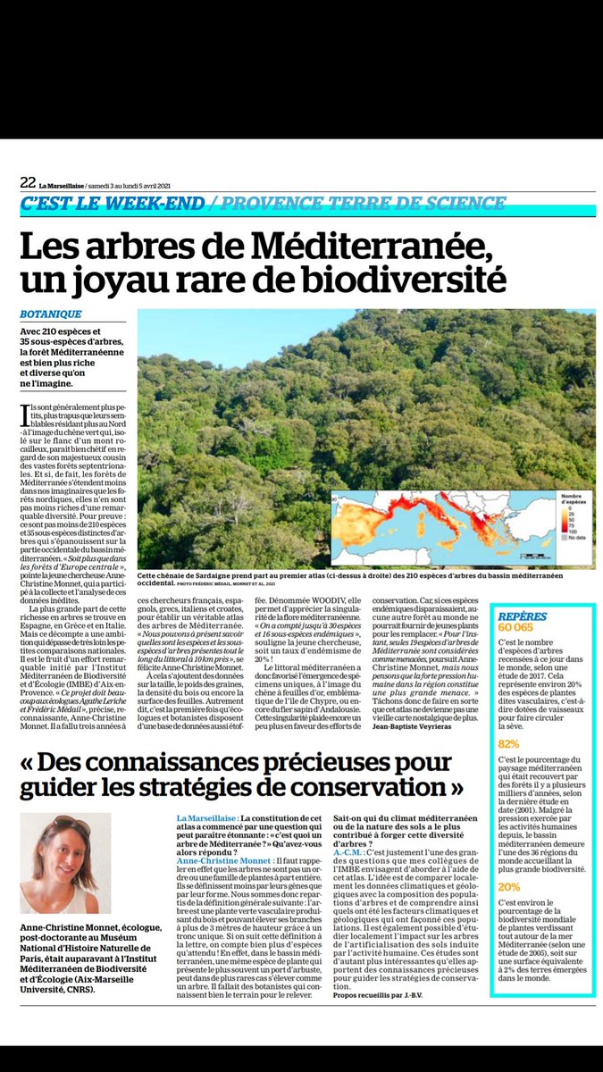 AnneChristine Monnet (@annechrismonnet) on Twitter photo Le projet WOODIV de l'<a href="/imbe_ppm/">IMBE Paleo & Macroecology</a> à l'honneur ce weekend dans La Marseillaise! 🌳☀️ <a href="/AgatheLeriche/">Leriche Agathe</a> <a href="/Labex_OTMed_fr/">LabEx OT-Med et ITEM</a> Le projet WOODIV de l'<a href="/imbe_ppm/">IMBE Paleo & Macroecology</a> à l'honneur ce weekend dans La Marseillaise! 🌳☀️ <a href="/AgatheLeriche/">Leriche Agathe</a> <a href="/Labex_OTMed_fr/">LabEx OT-Med et ITEM</a>