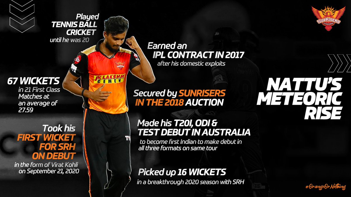 SunRisers's tweet photo. Relive the 'chitti' story of Natarajan's life on his birthday today 🧡

#HBDNattu #OrangeOrNothing #OrangeArmy https://t.co/8t3J5r8l6G
