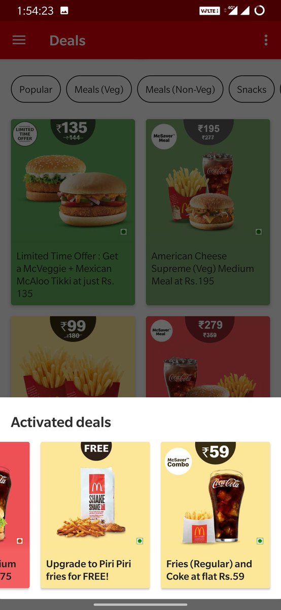 sanuj7641's tweet photo. @McDonalds I have claimed deal from McDonald which showed me 175RS + 59RS.
But the outlet charged me 320.
Even price is not printed on bill.
I fill like I got scammed by @McDonalds https://t.co/W0DwHBwHPY
