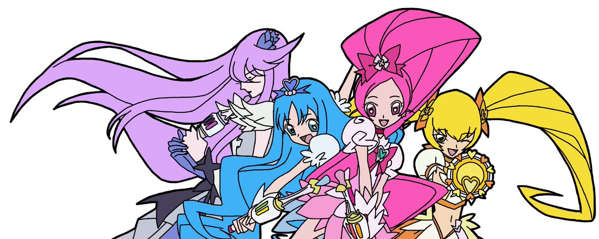 Dゆうまd ハートキャッチプリキュアの集合イラスト完成しました プリキュア ハートキャッチプリキュア キュアブロッサム キュアマリン キュアサンシャイン キュアムーンライト プリキュア好きさんと繋がりたい