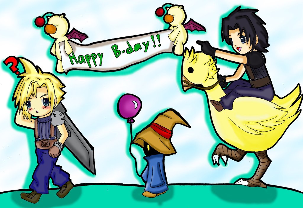 C f b day. Final Fantasy Happy Birthday. С днем рождения финал фэнтези. Happy Birthday Fantasy. С днем рождения фантази.