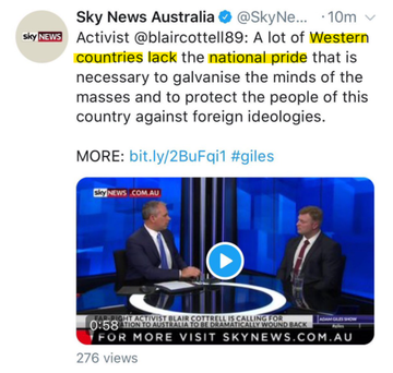  #GBNews hasn't even started yet, so why do people suspect it will almost instantly turn into  #FoxNewsUK?Well...In 2018, Sky News Australia sparked outcry after it broadcast an interview with a far-right  #nationalist  #extremist who has expressed his admiration for  #Hitler.