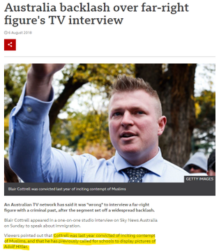  #GBNews hasn't even started yet, so why do people suspect it will almost instantly turn into  #FoxNewsUK?Well...In 2018, Sky News Australia sparked outcry after it broadcast an interview with a far-right  #nationalist  #extremist who has expressed his admiration for  #Hitler.