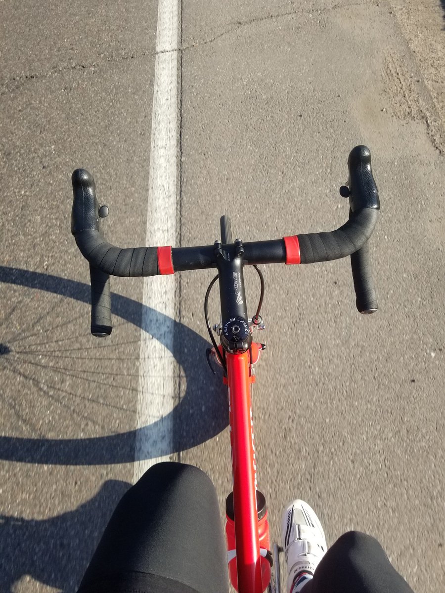 ruhbrewer's tweet photo. First ride of the year on April 4th. I'll take it. New shoes and saddle feel pretty good. #iamspecialized #campyonly #ilivefortheweekend https://t.co/NxQY4o8QVM
