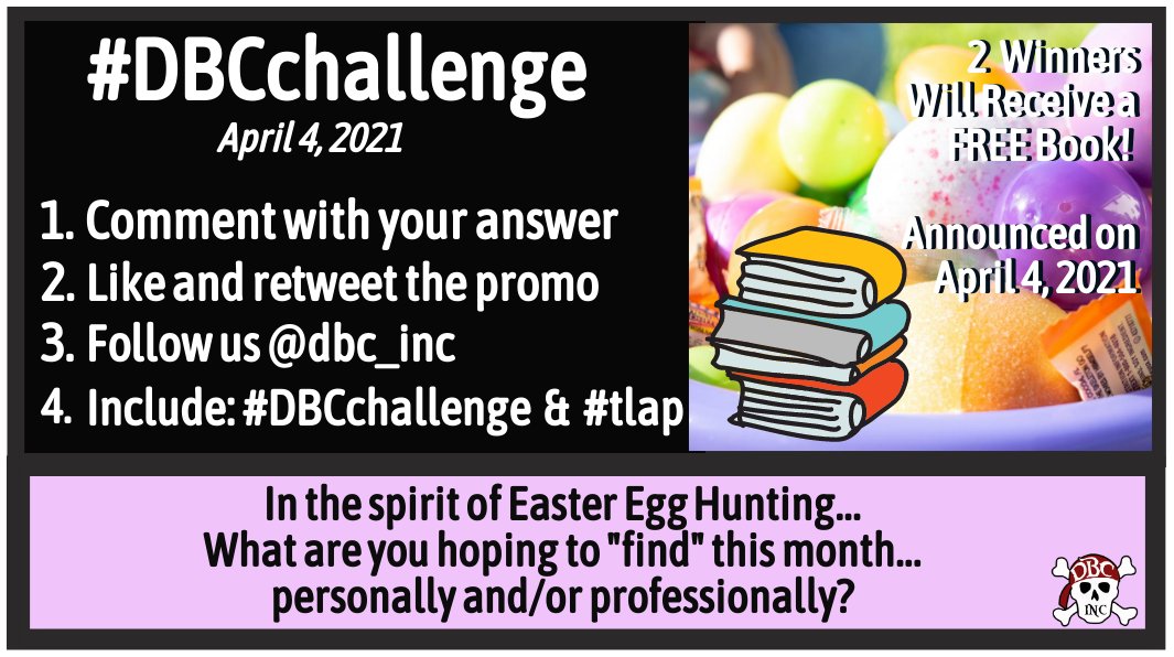 Dave Burgess Consulting, Inc. (@dbc_inc) on Twitter photo Want to win a FREE Book?
#DBCchallenge 4.4.21
🐰Two Winners will WIN a FREE DBC Book of Choice!
Winners= 4.4.21 after 8ish PM CST
To Enter:
1. Comment w/response to the Prompt Below
2. Add #dbcchallenge + #tlap to Your Tweet
3. Like & RT This Post
4. Follow Us
#dbcincbooks Want to win a FREE Book?
#DBCchallenge 4.4.21
🐰Two Winners will WIN a FREE DBC Book of Choice!
Winners= 4.4.21 after 8ish PM CST
To Enter:
1. Comment w/response to the Prompt Below
2. Add #dbcchallenge + #tlap to Your Tweet
3. Like & RT This Post
4. Follow Us
#dbcincbooks