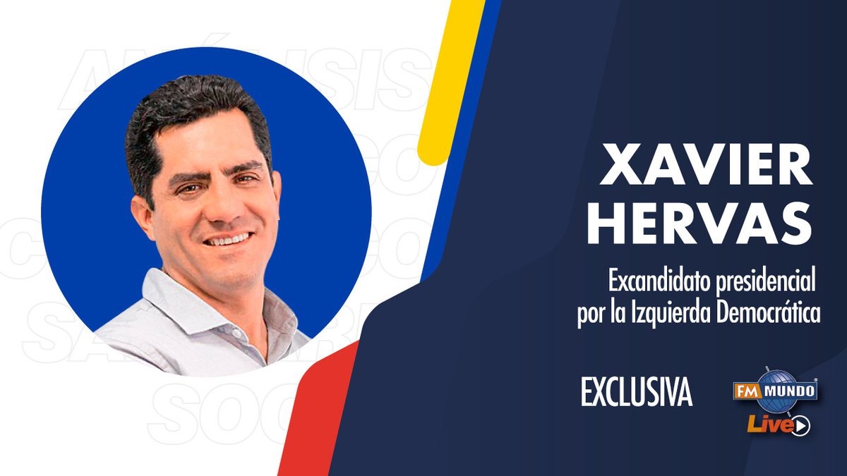 FmMundoEc's tweet photo. .@xhervas: “Sin duda ser candidato a la presidencia de la república es un honor, pero para mí el honor fue doble; porque representa el pensamiento, la doctrina, la filosofía que me define desde mi niñez”

Escúchanos en la 98.1 FM o en https://t.co/EbxYXrZxwJ https://t.co/w5RXWEv7Th