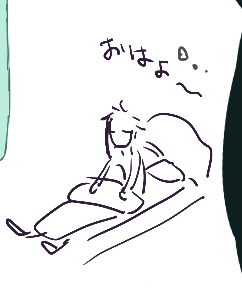 これはぼくが描いたら友達に「消さないで」って言われたから最後まで残っていた寝起きのふろいど。 