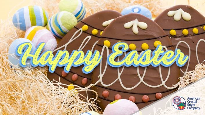 CrystalSugarCo's tweet image. &quot;Hoppy&quot; Easter from all of us at American Crystal Sugar. Here&apos;s a fun fact: the most popular Easter Candy in both Minnesota and North Dakota is Reese&apos;s Peanut Butter Chocolate Eggs.