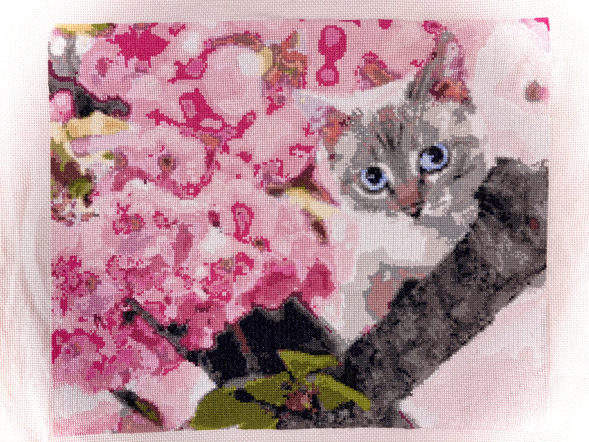 ふたり暮らし オリジナル図案 桜と猫 完成しました 桜満開の時期に間に合いました クロスステッチ 猫 桜 オリジナル図案 T Co Hzfyn2d0sq T Co Wx7ihwlygg Twitter