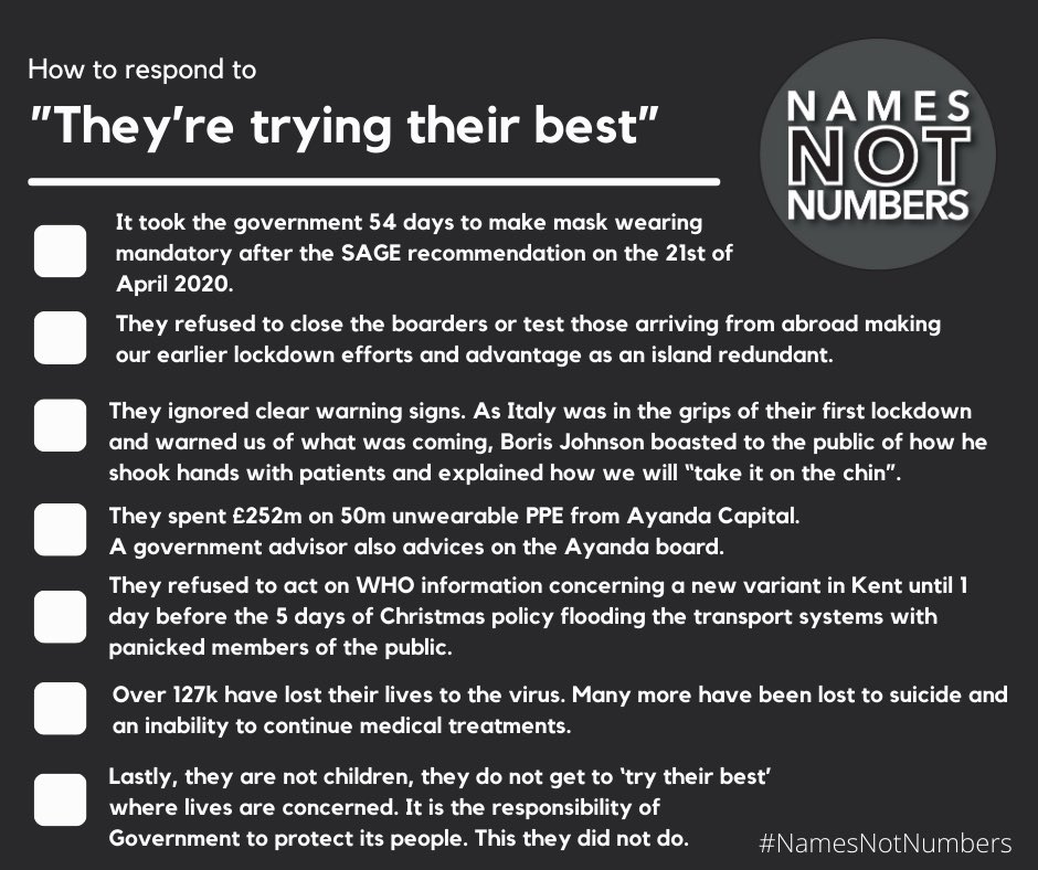 #COVID19 #BorisJohnson #Conservatives #justice #namesnotnumbers