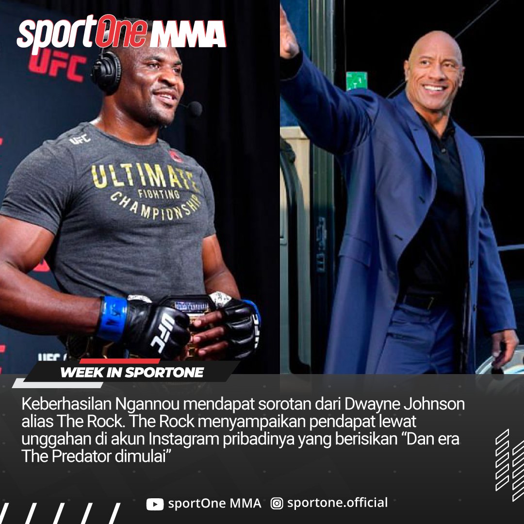 tvOneNews's tweet photo. Kilas balik informasi seputar dunia MMA terangkum dalam Week in sportOne. Mulai dari psywar McGregor hingga anjungan The Rock untuk Ngannou!
--
Simak informasinya hanya di Youtube sportOne MMA dan https://t.co/GgtZcxM1Xk
--
#sportOneMMA #WeekinSportOne #UFC https://t.co/z9edPWbFaw