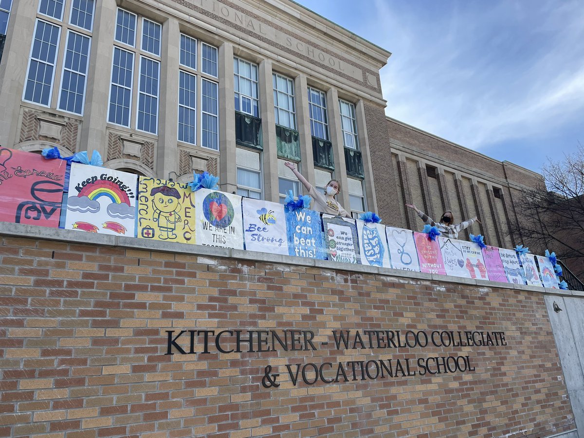 ONEKCI's tweet photo. KCI Leadership, KCI Art, and King Edward PS have joined forces! With the help of staff &amp; parents, we were able to create &amp; put up posters that remind our Healthcare Workers that we are continually grateful for all of their hard work during this time. Full details on insta. @wrdsb https://t.co/OjZZzGE4w2