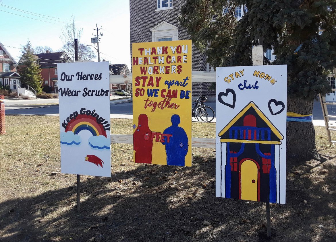 ONEKCI's tweet photo. KCI Leadership, KCI Art, and King Edward PS have joined forces! With the help of staff &amp; parents, we were able to create &amp; put up posters that remind our Healthcare Workers that we are continually grateful for all of their hard work during this time. Full details on insta. @wrdsb https://t.co/OjZZzGE4w2
